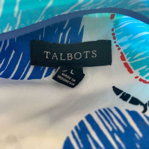 Talbots Womens Size Large Multicolor Apple Novelty Artsy Print Button Up Shirt - Picture 5 of 7